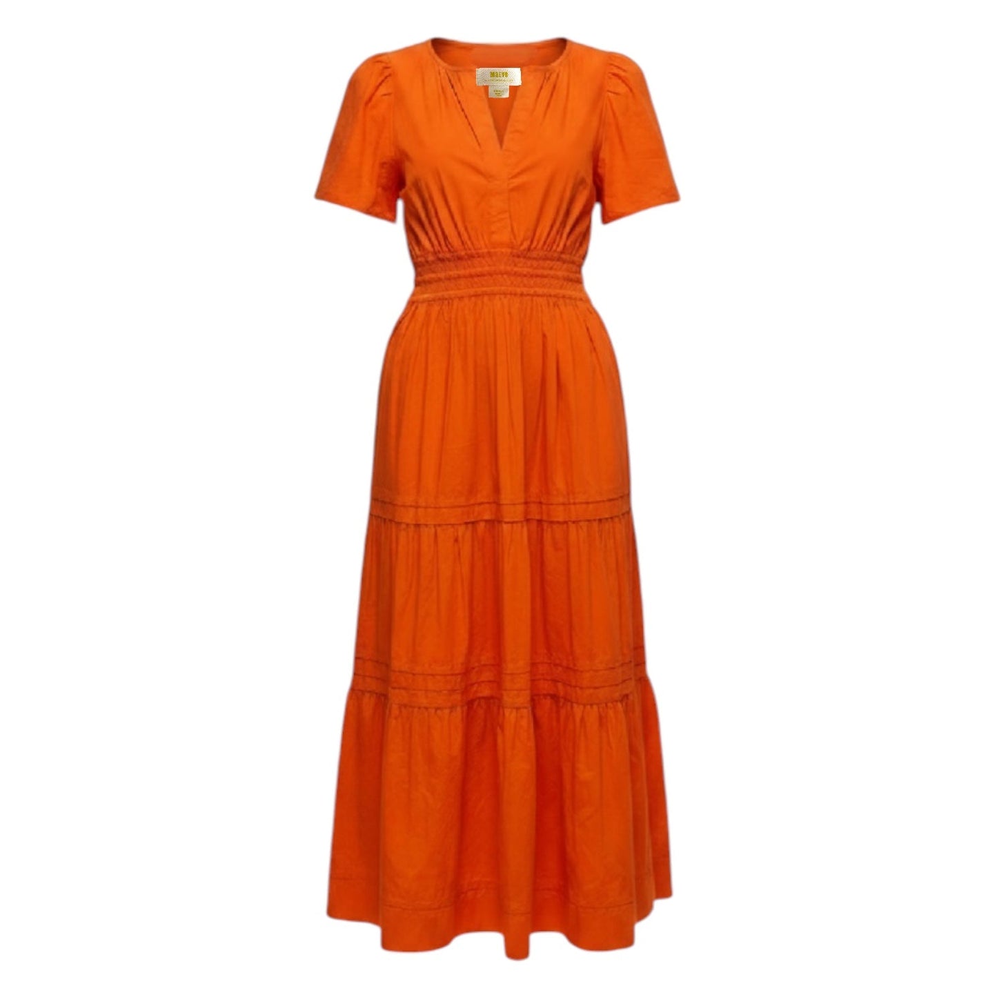 The Somerset Short Sleeve Maxi Dress By Maeve In Orange, Size: S