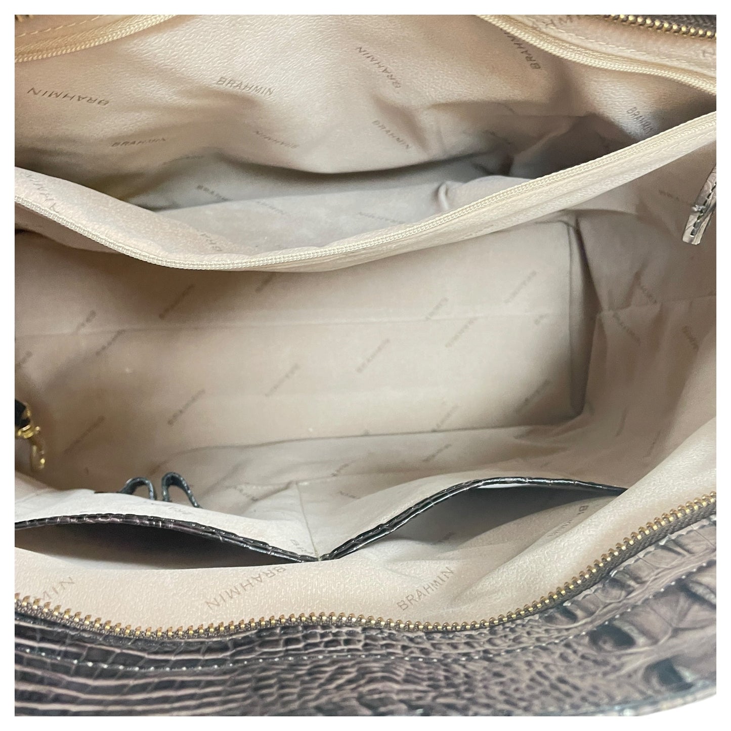 Crossbody Designer By Brahmin In Tan, Size:Medium