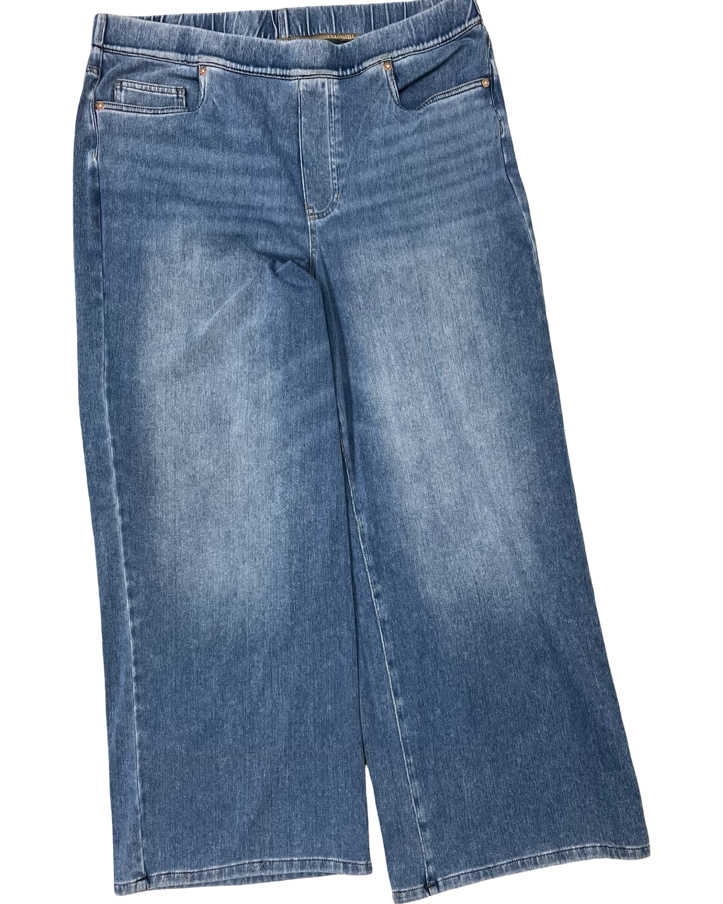 Jeans Wide Leg By Lands End In Blue Denim, Size:1X