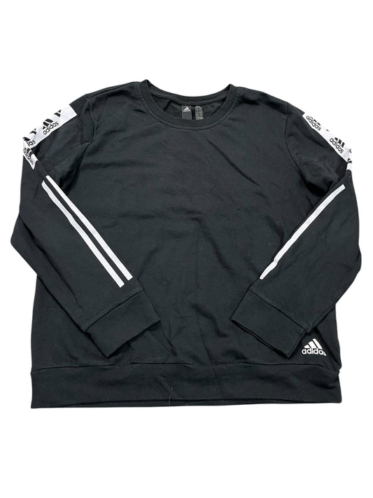 Athletic Top Ls Crewneck By Adidas In Black, Size:Xl