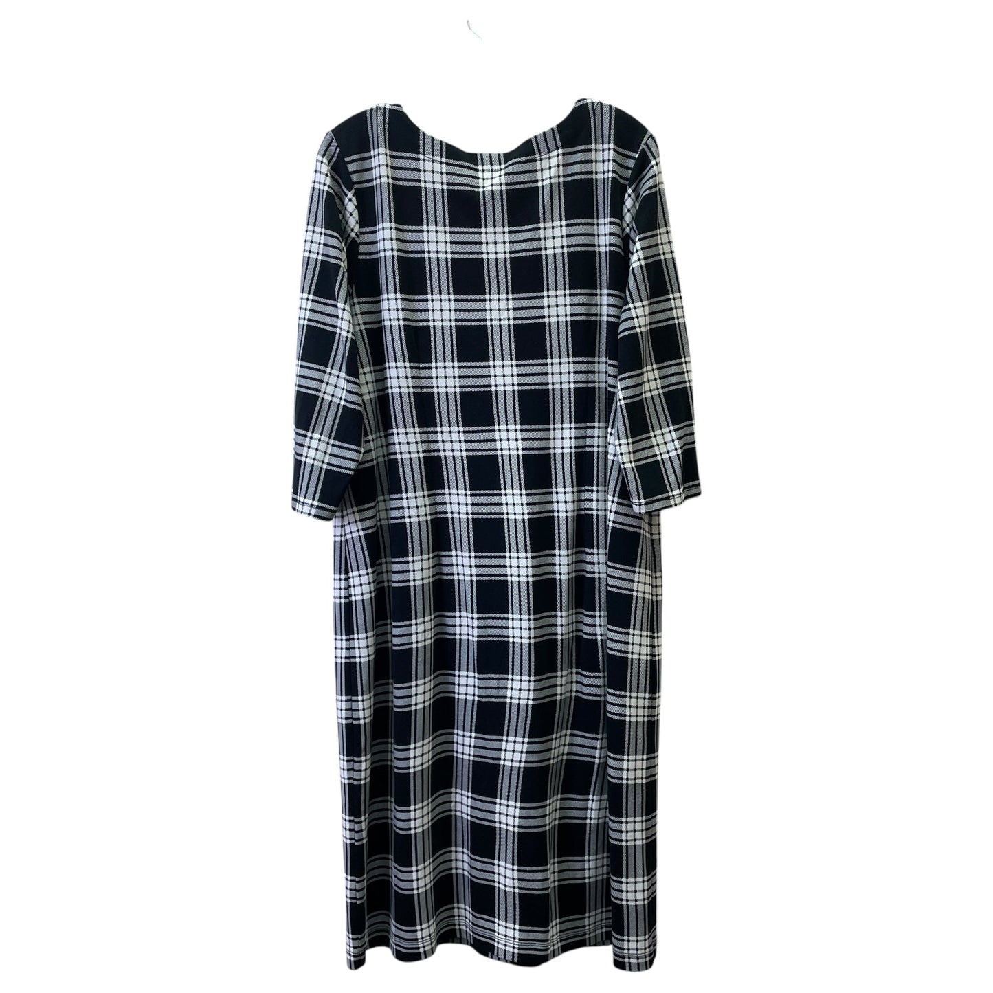 Dress Casual Midi By Talbots In Black & White, Size:1X