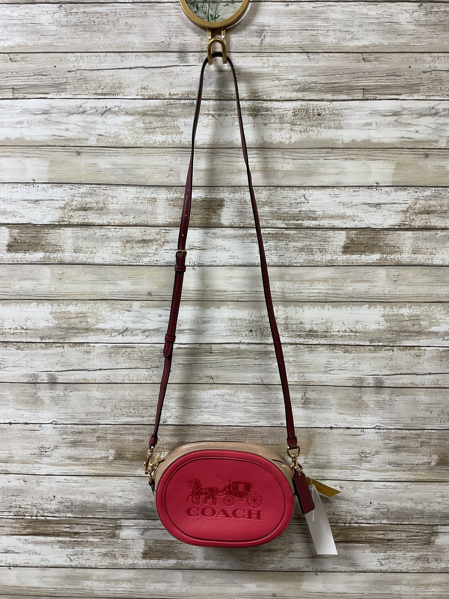 Handbag Designer By Coach In Pink & Purple, Size:Small