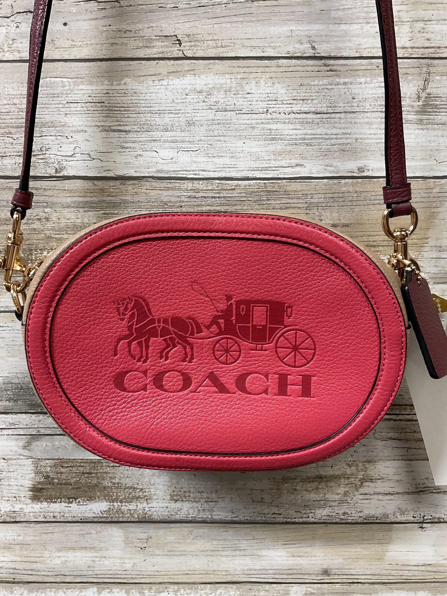 Handbag Designer By Coach In Pink & Purple, Size:Small