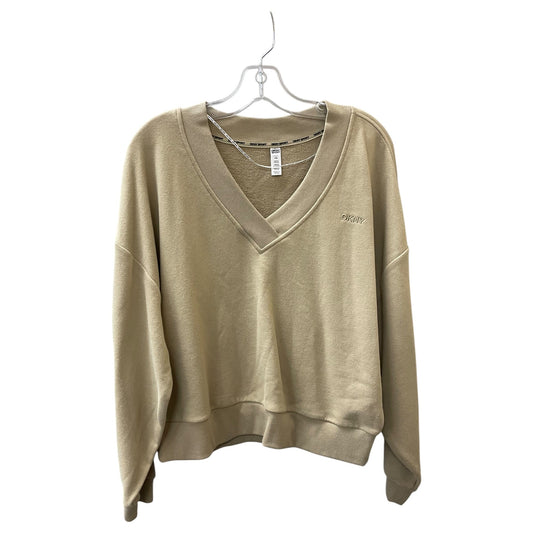 Athletic Top Ls Collar By Dkny In Tan, Size:M