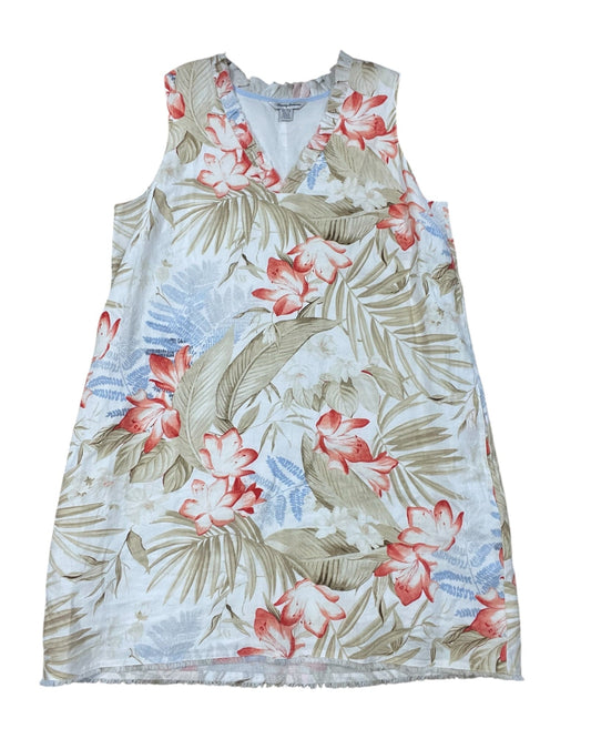 Dress Casual Midi By Tommy Bahama In Tan & White, Size:Xl