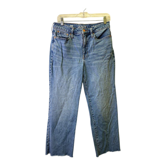 Jeans Wide Leg By J. Crew In Blue Denim, Size:6