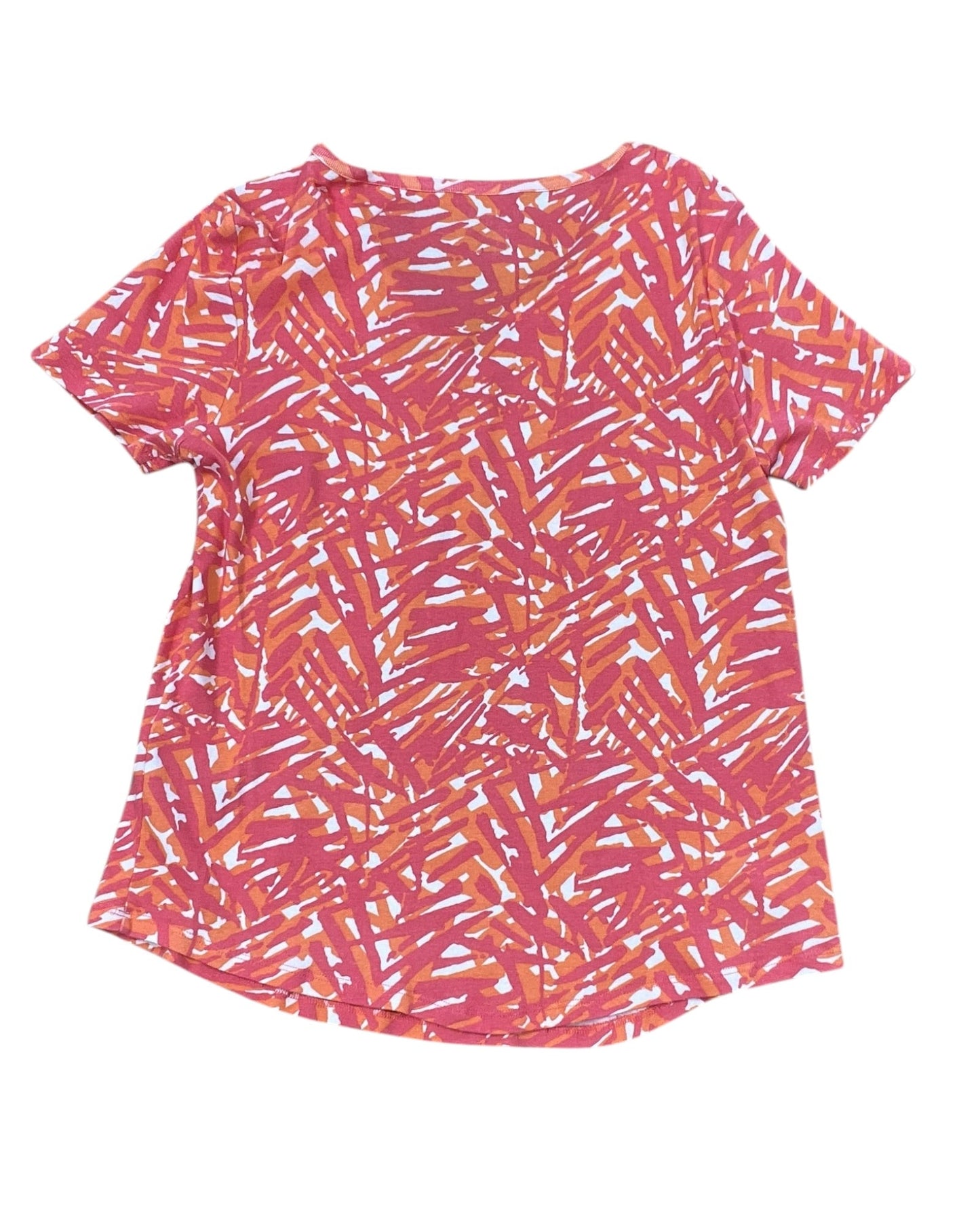 Top Ss By Chicos In Orange & Pink, Size:L