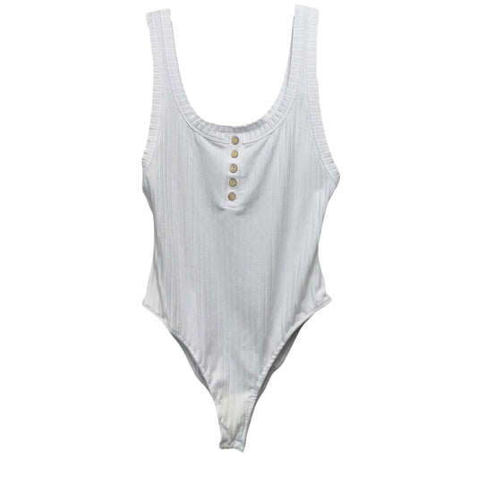 Henley Rib Bodysuit By Free People In White, Size: S