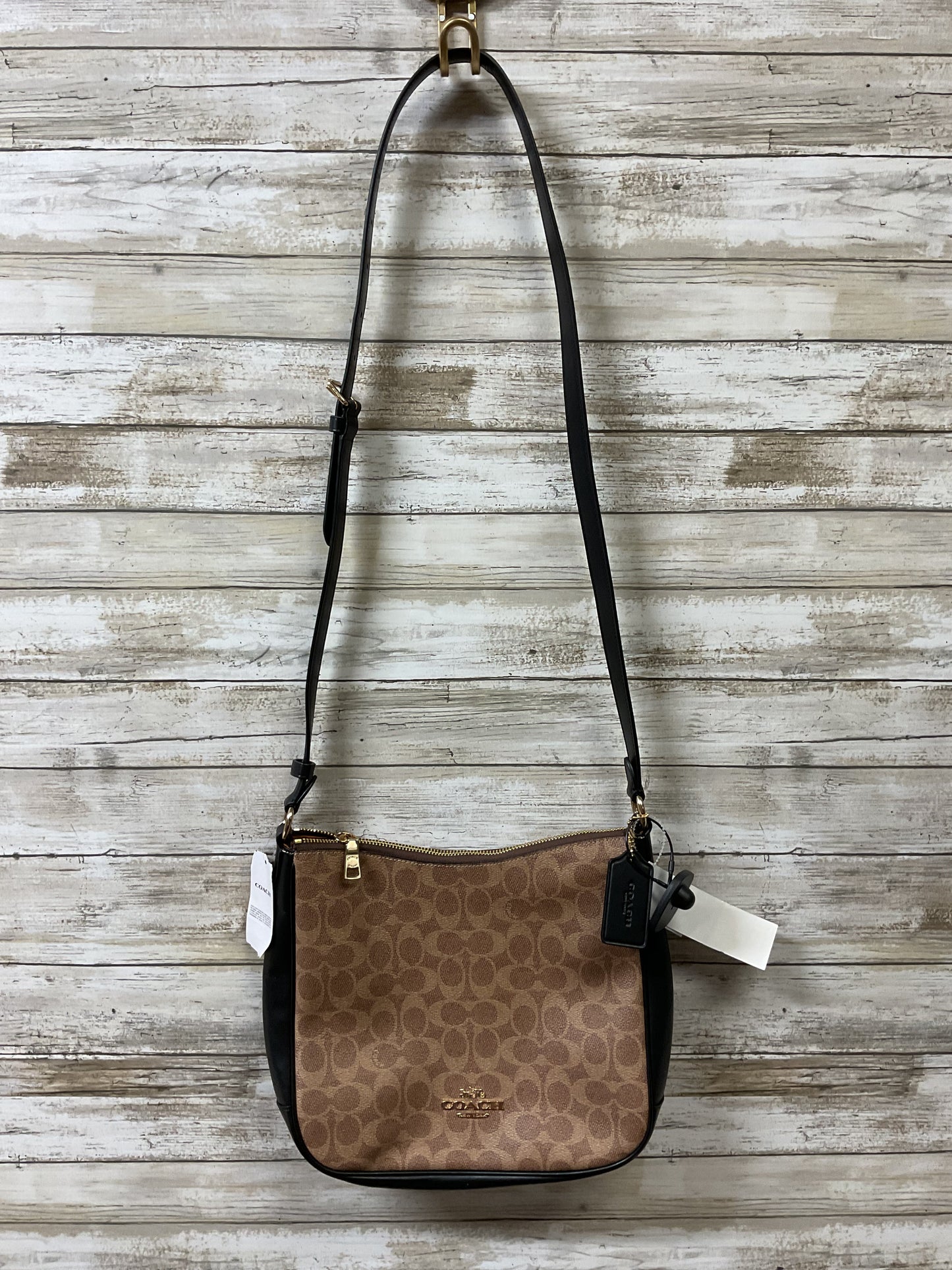 Crossbody Designer By Coach In Black & Brown, Size:Medium