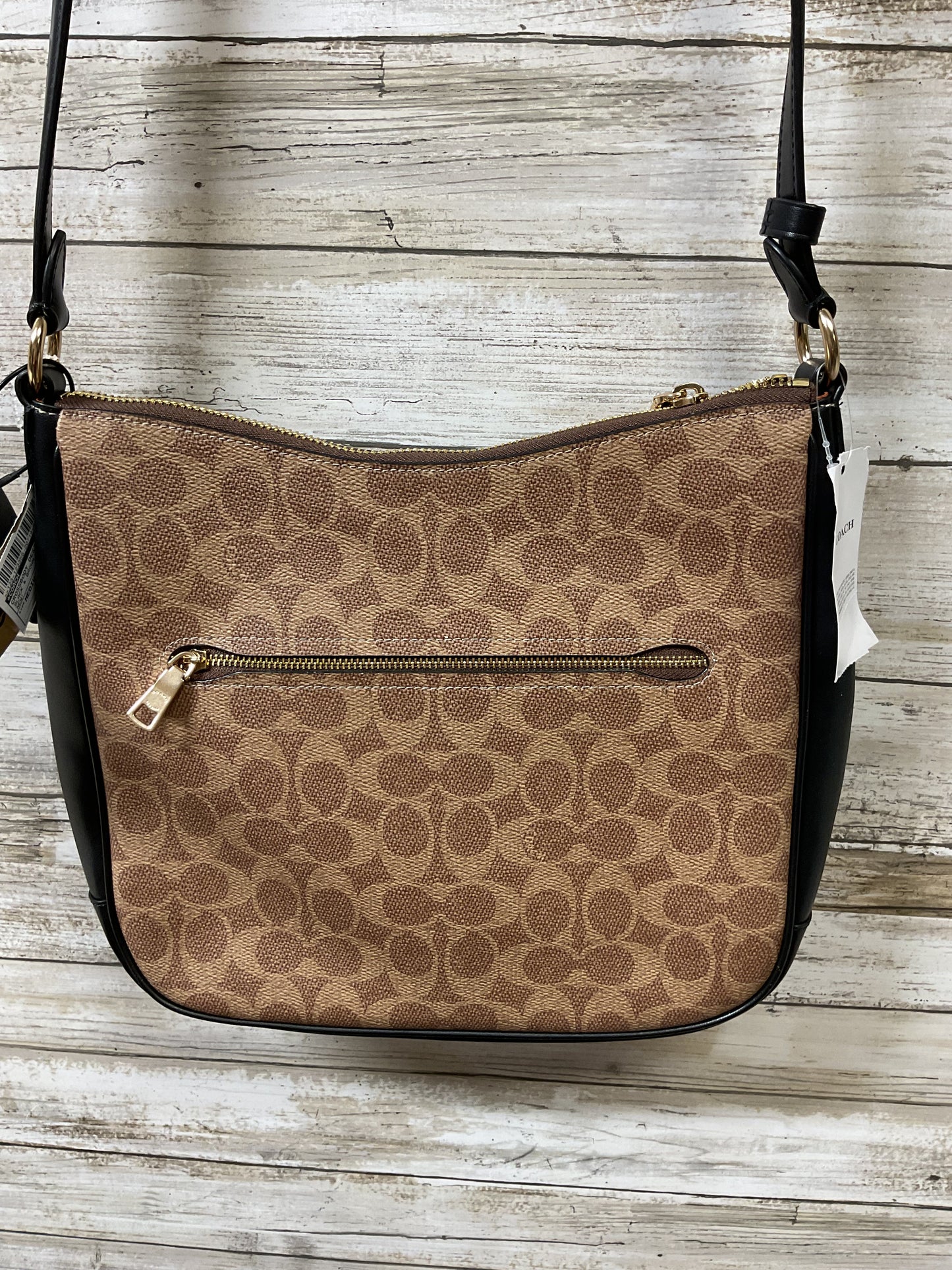 Crossbody Designer By Coach In Black & Brown, Size:Medium