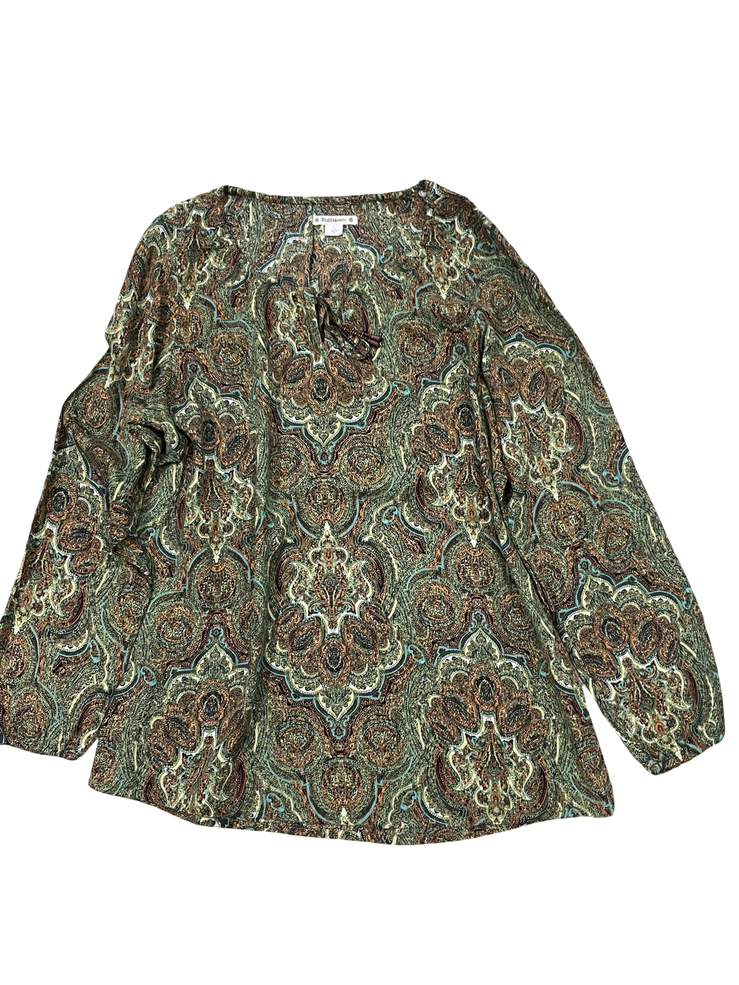 Top Ls By Ruff Hewn In Green & Orange, Size:L