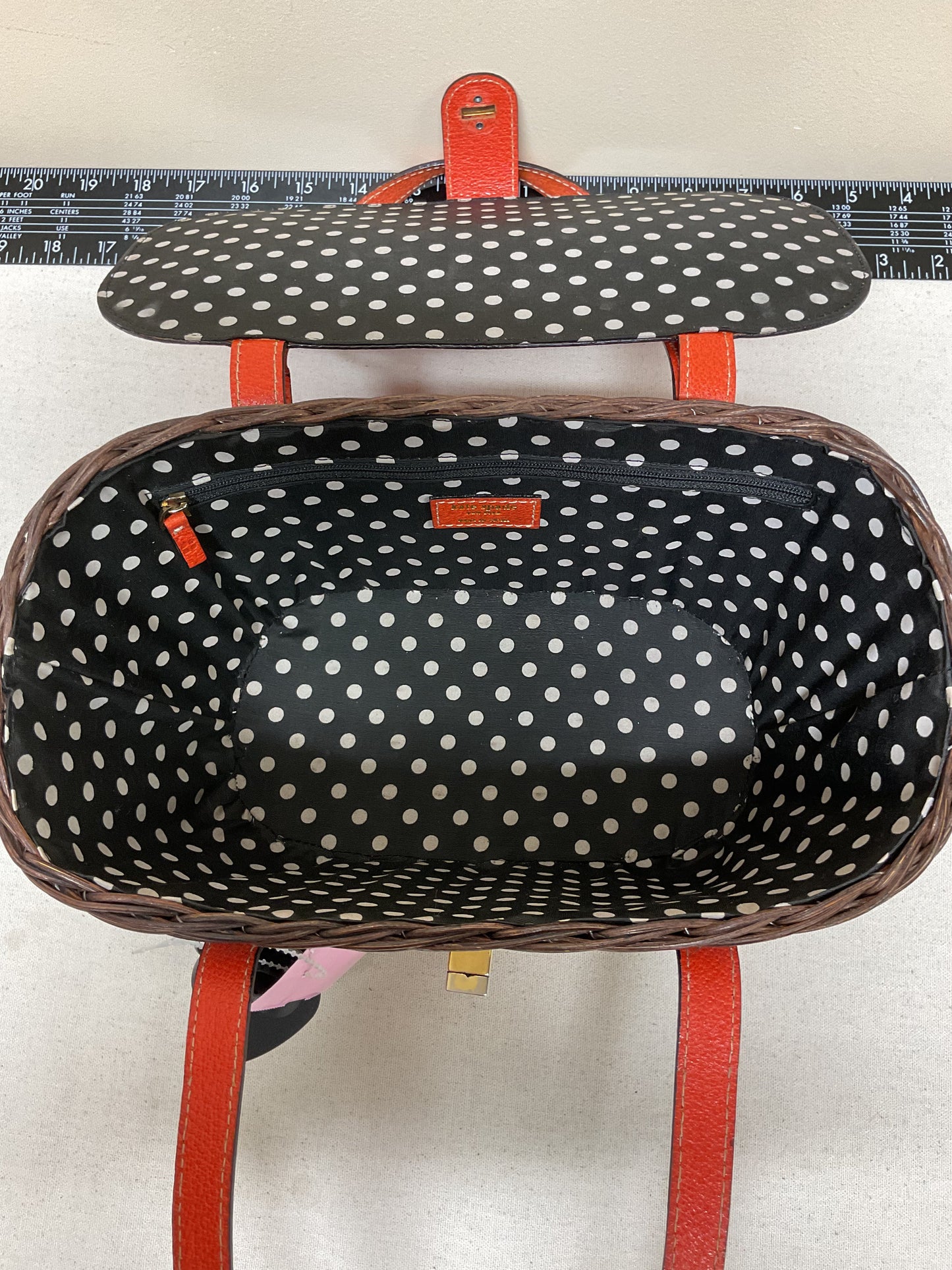 Handbag Designer By Kate Spade In Brown & Orange, Size:Small