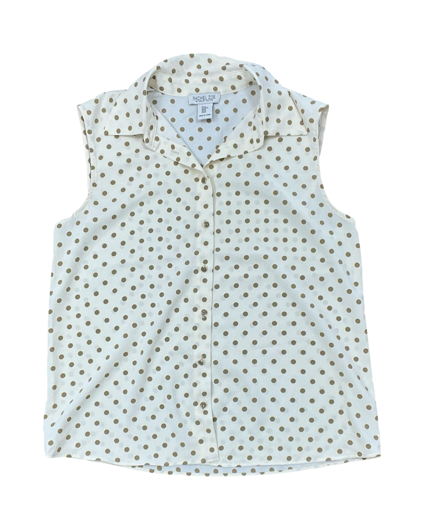 Blouse Sleeveless By Rachel Zoe In Cream & Tan, Size:M