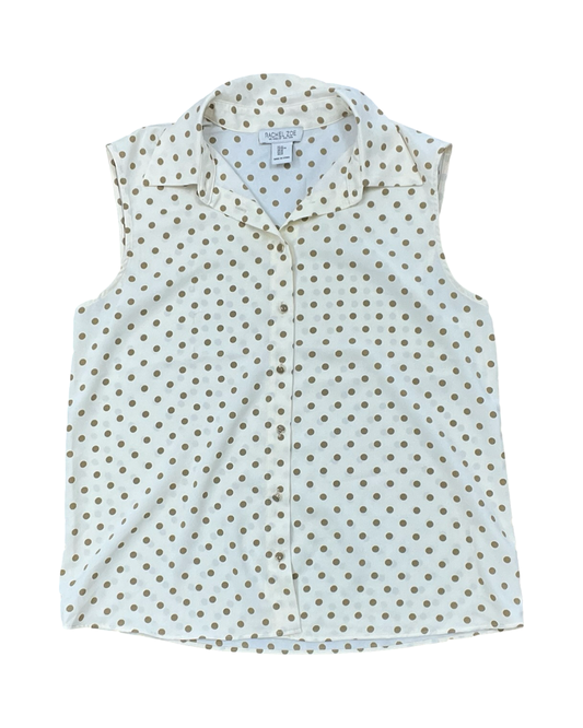 Blouse Sleeveless By Rachel Zoe In Cream & Tan, Size:M