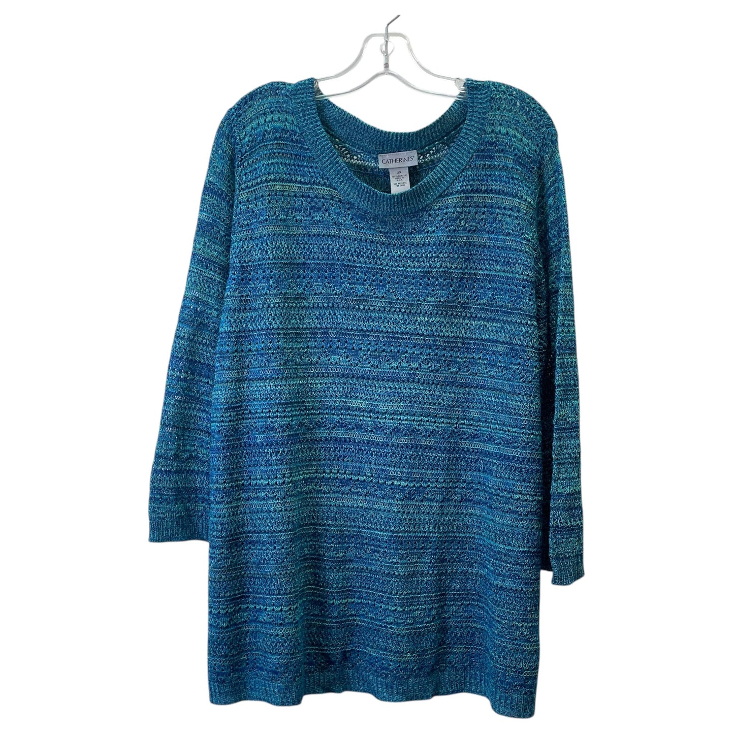 Sweater By Catherines In Blue & Green, Size:2X