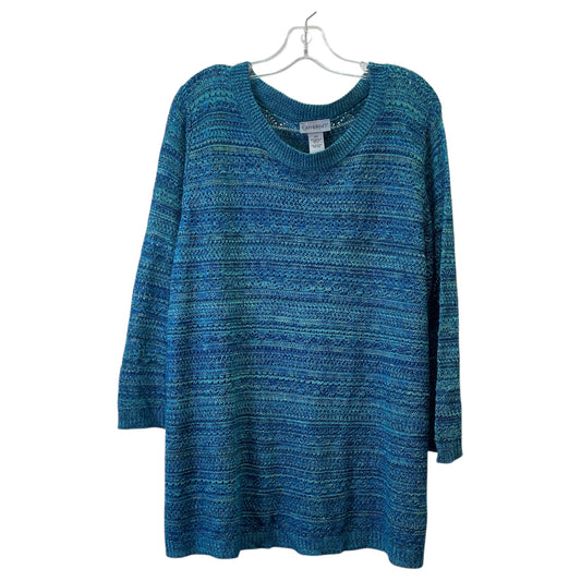 Sweater By Catherines In Blue & Green, Size:2X