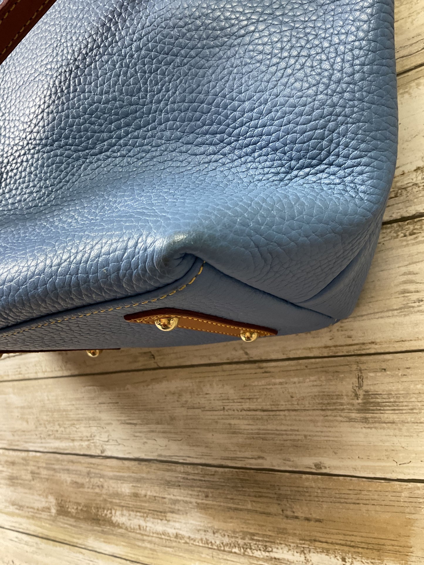 Handbag Designer By Dooney And Bourke In Blue & Brown, Size:Large