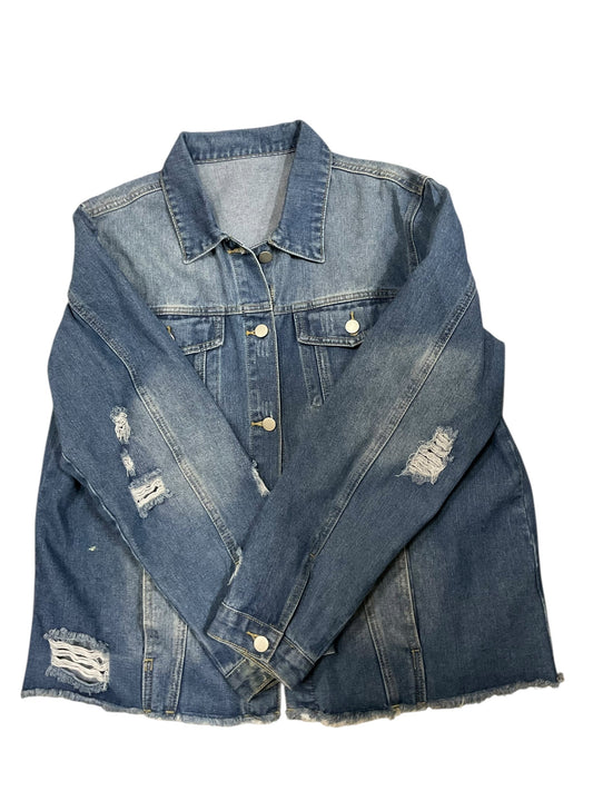 Jacket Denim By Clothes Mentor In Blue Denim, Size:Xl