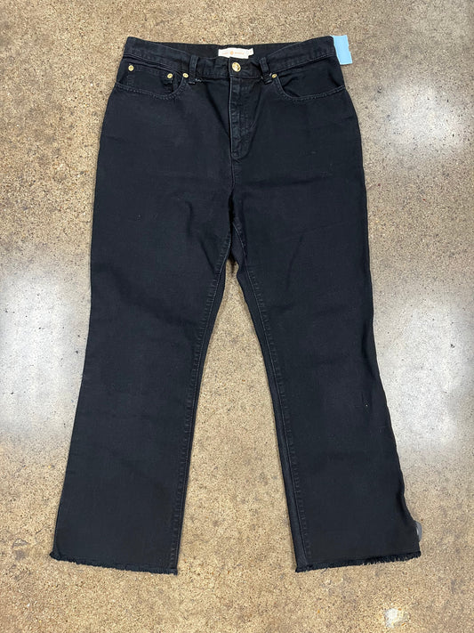 Jeans Designer By Tory Burch In Black Denim, Size:12