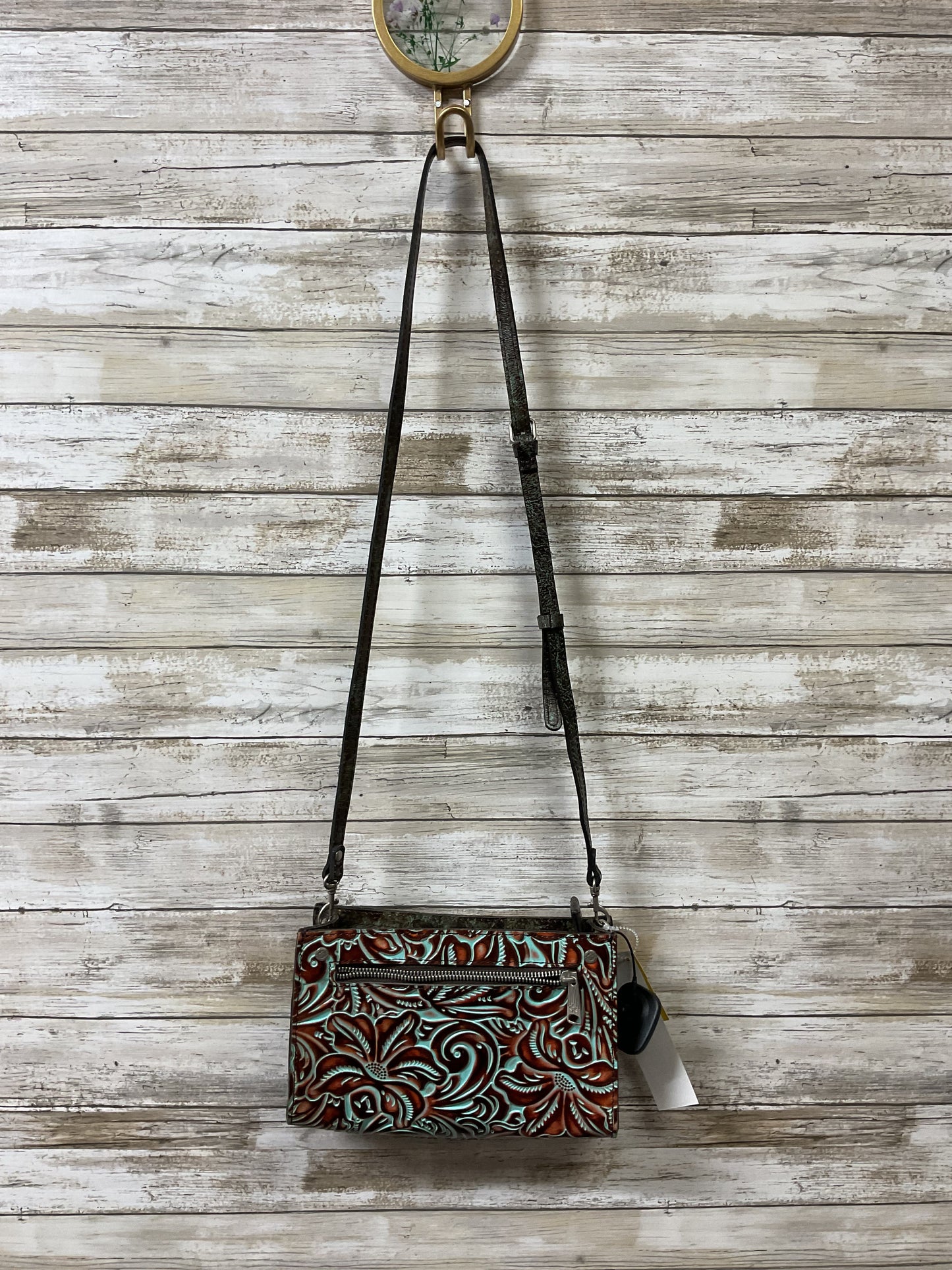Crossbody Designer By Patricia Nash In Blue & Brown, Size:Small