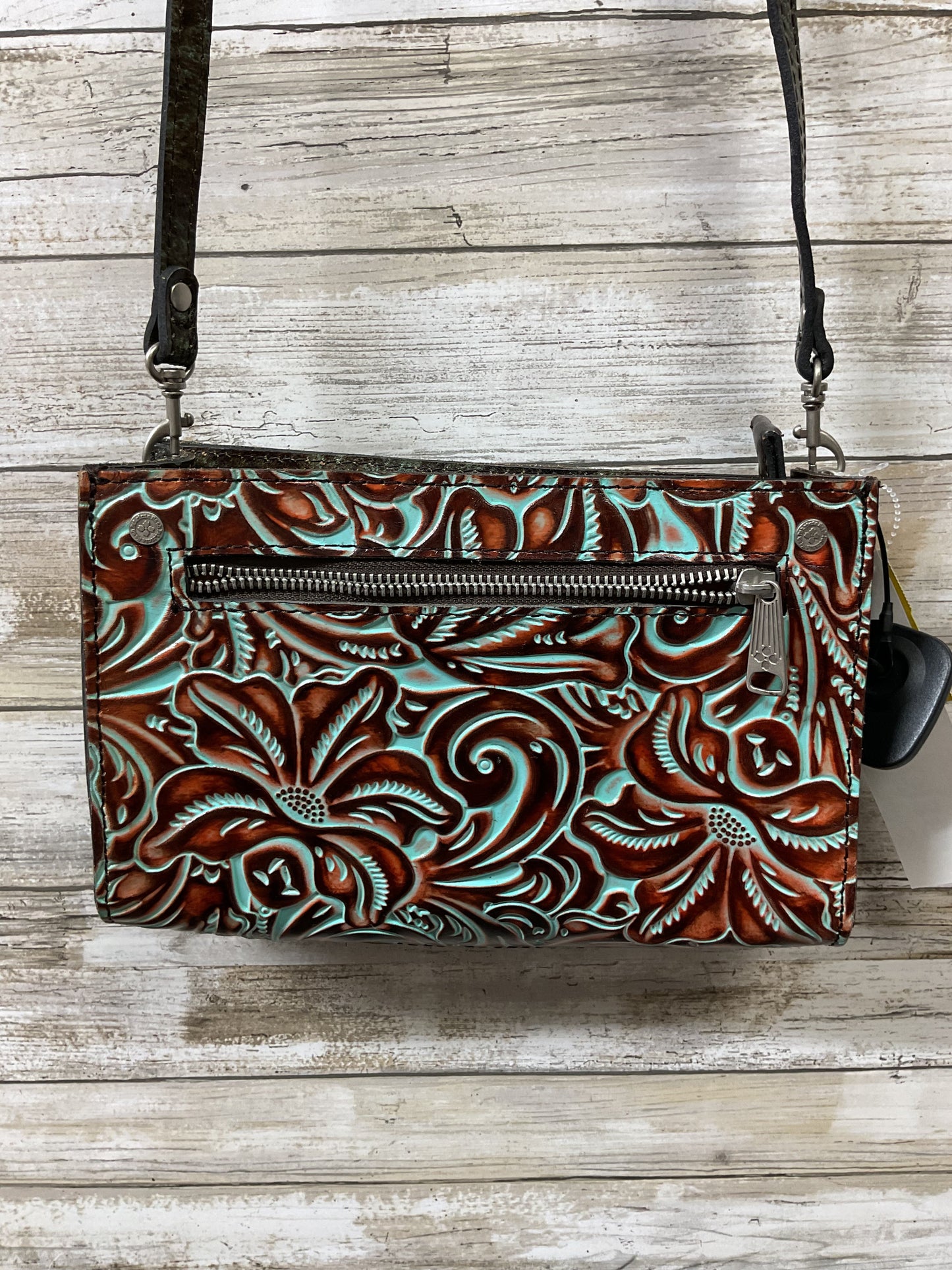 Crossbody Designer By Patricia Nash In Blue & Brown, Size:Small