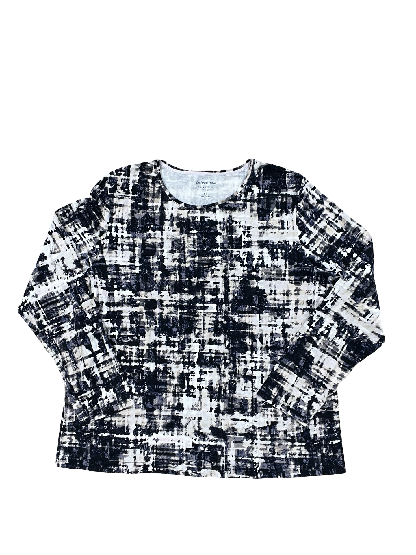 Top Ls By Croft And Barrow In Blue & Cream, Size:Xl