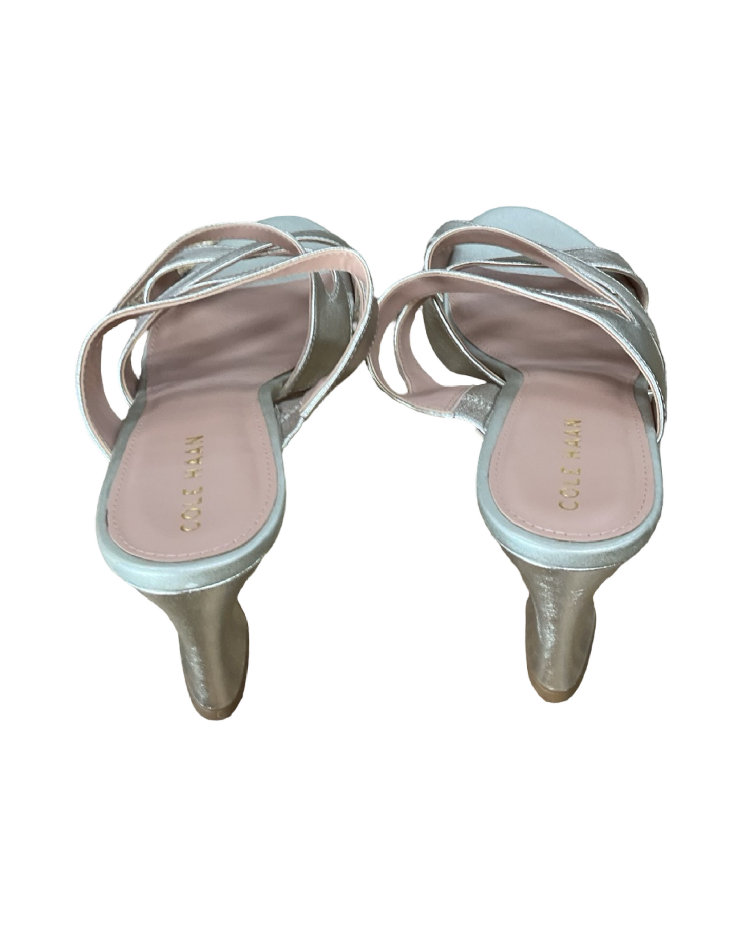 Sandals Heels Block By Cole-Haan In Gold, Size:9