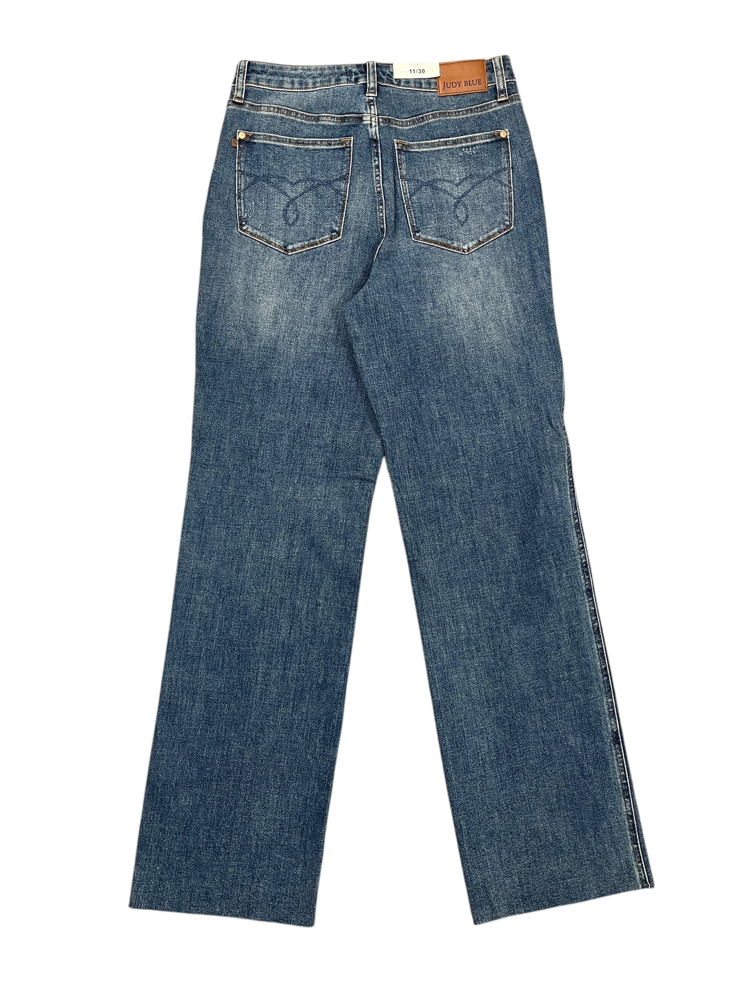 Jeans Straight By Judy Blue In Blue Denim, Size:10