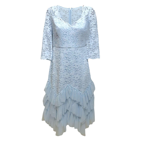 Stretch Lace & Tulle Cocktail Dress By Bcbgmaxazria In Blue, Size: 4