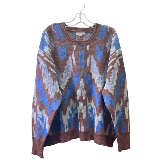 Sweater By Knox Rose In Blue & Brown, Size:1X