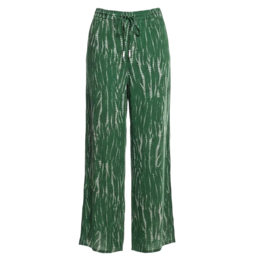 Printed Drawstring Coverup Pants By Zara In Green, Size: L