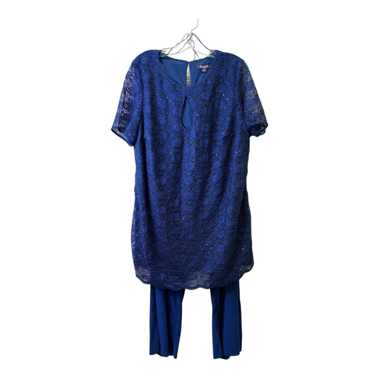 Pants Set 2Pc By Roamans In Blue, Size:24