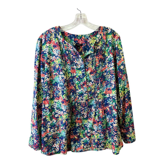 Top Ls By Talbots In Blue & Yellow, Size:3X