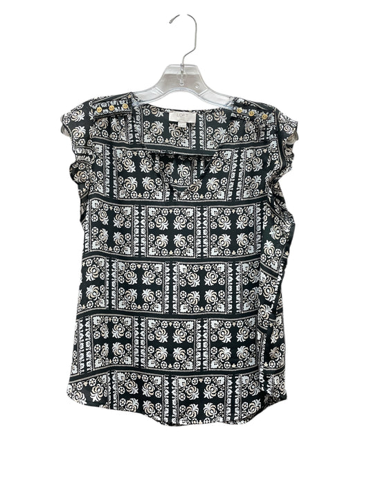 Blouse Sleeveless By Loft In Black & Cream, Size:Sp