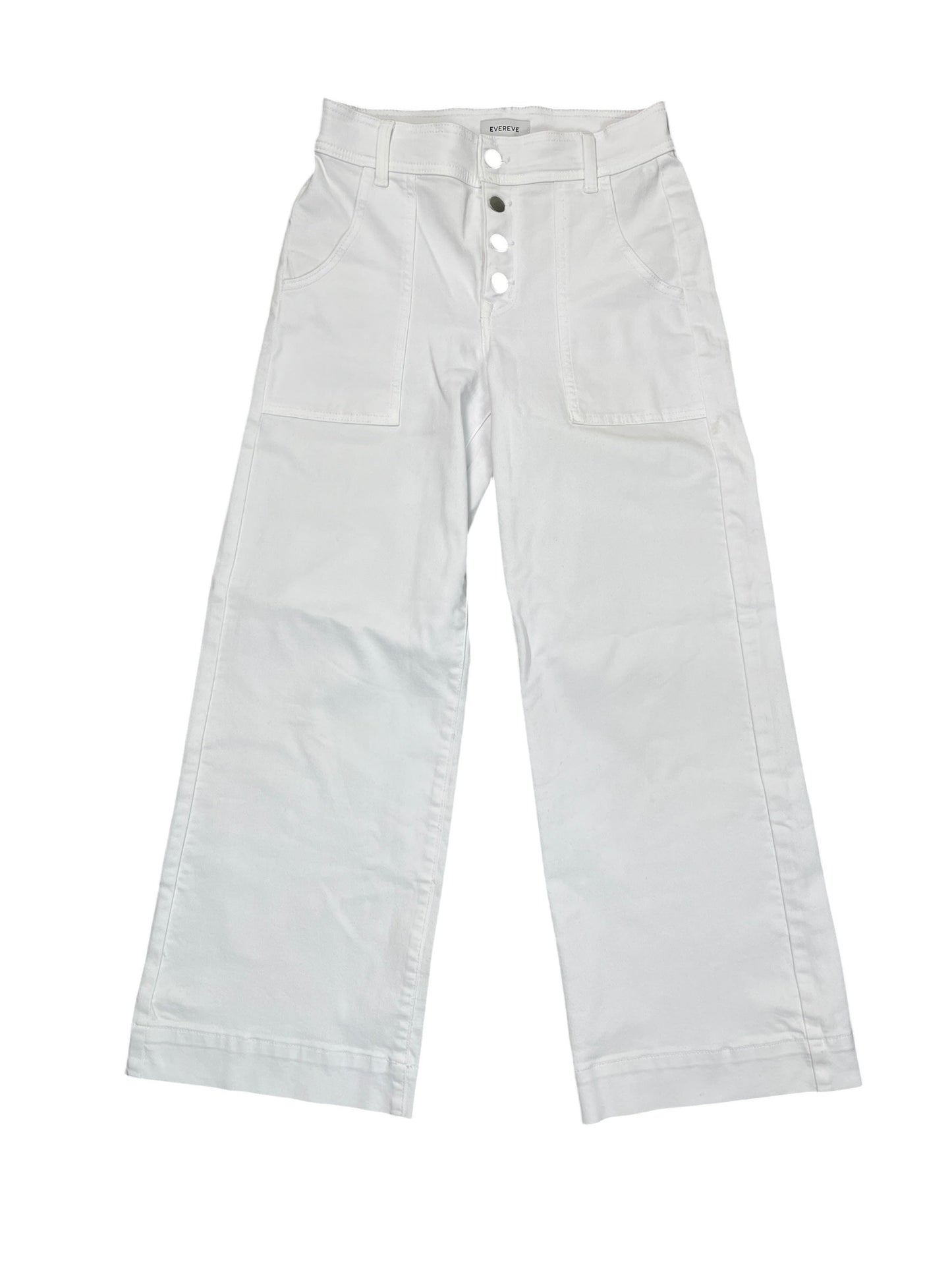 Jeans Cropped By Evereve In White Denim, Size:4