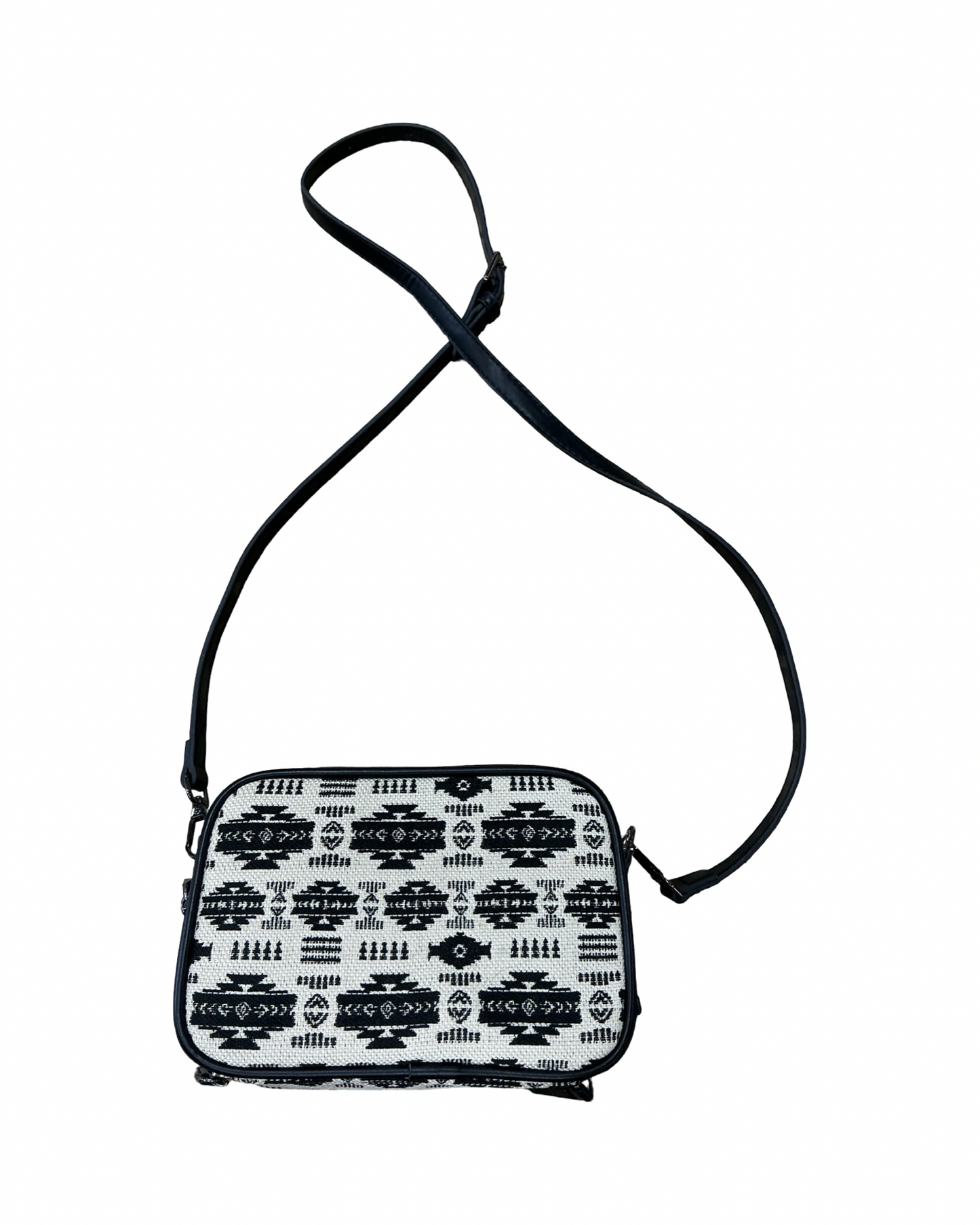 Crossbody By Clothes Mentor In Black & Cream, Size:Small