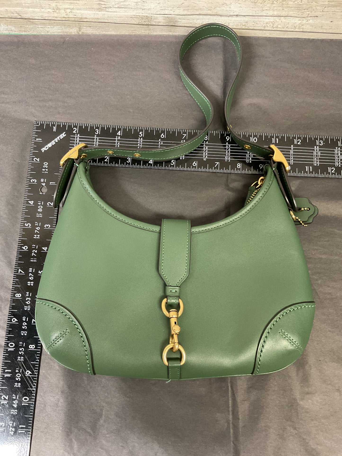 Handbag Designer By Coach In Green, Size:Small