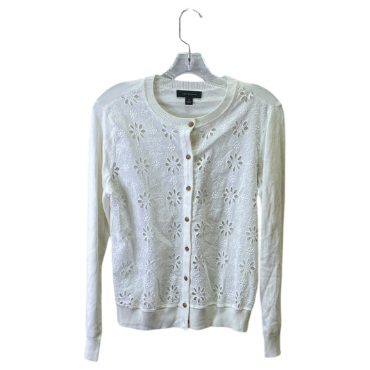 Sweater Cardigan By Ann Taylor In Cream, Size:M