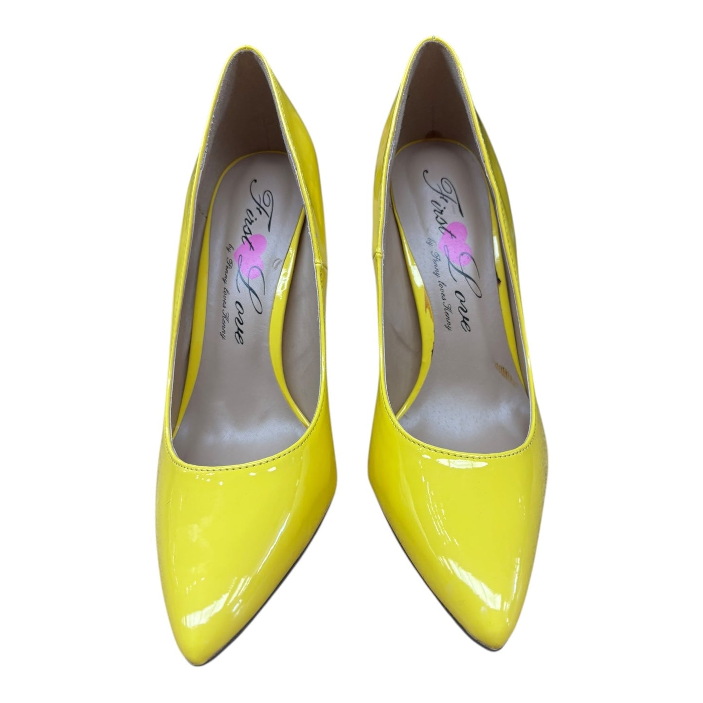 Shoes Heels Stiletto By First Love In Yellow, Size:8
