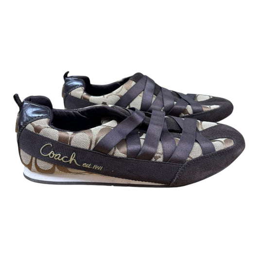 Shoes Sneakers By Co In Brown & Cream, Size:7.5