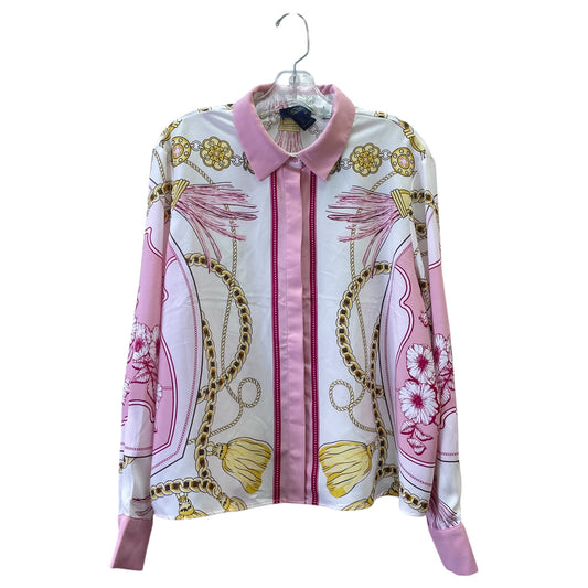 Top Ls By Rachel Roy In Pink & White, Size:L