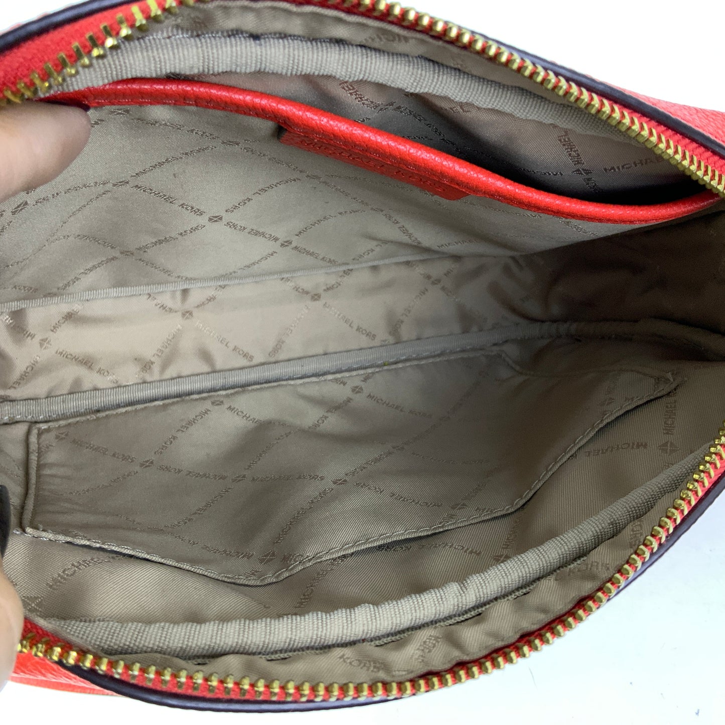 Crossbody Designer By Michael Kors In Orange, Size:Medium