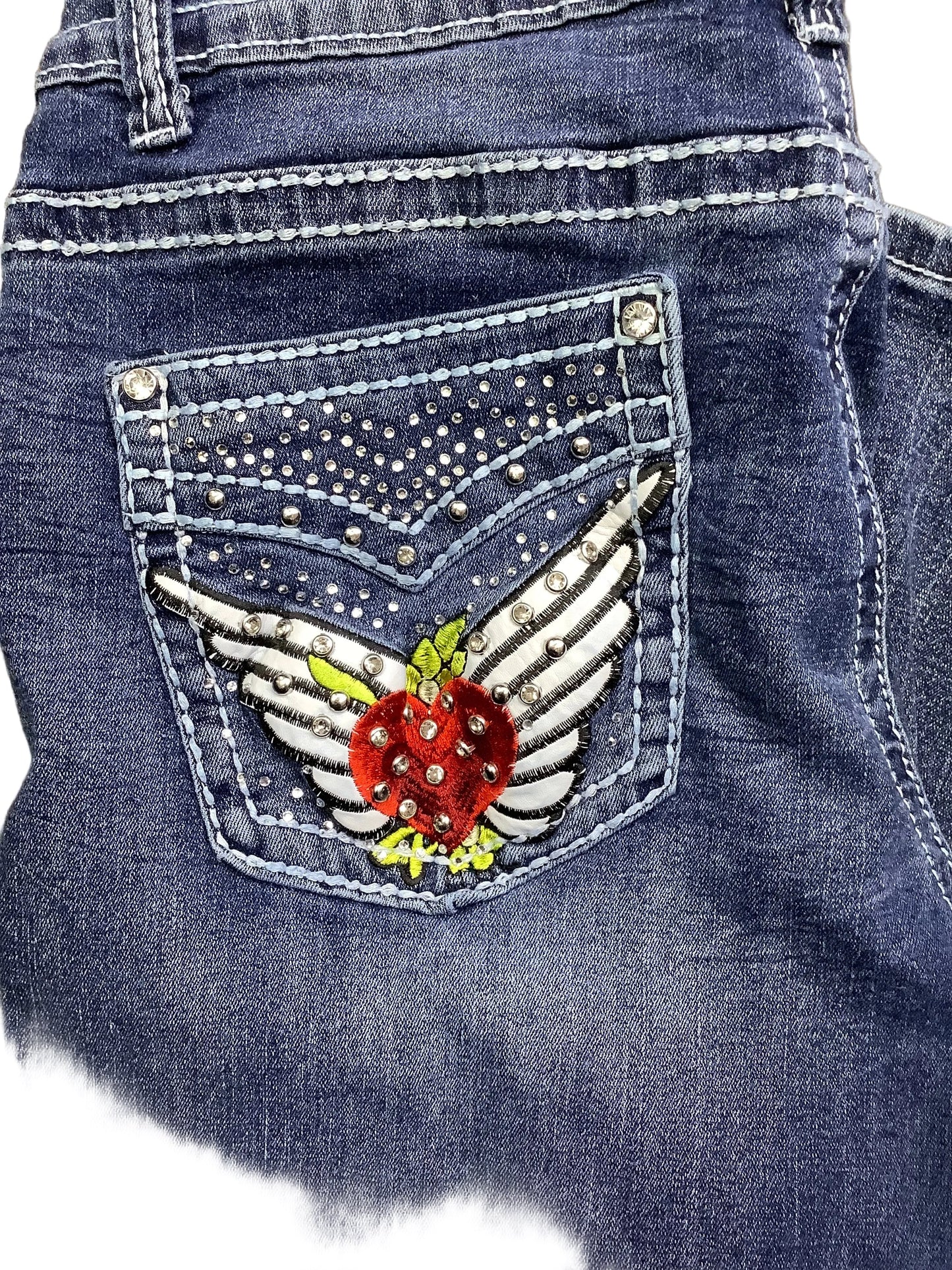 Jeans Straight By Sky In Blue Denim, Size:16