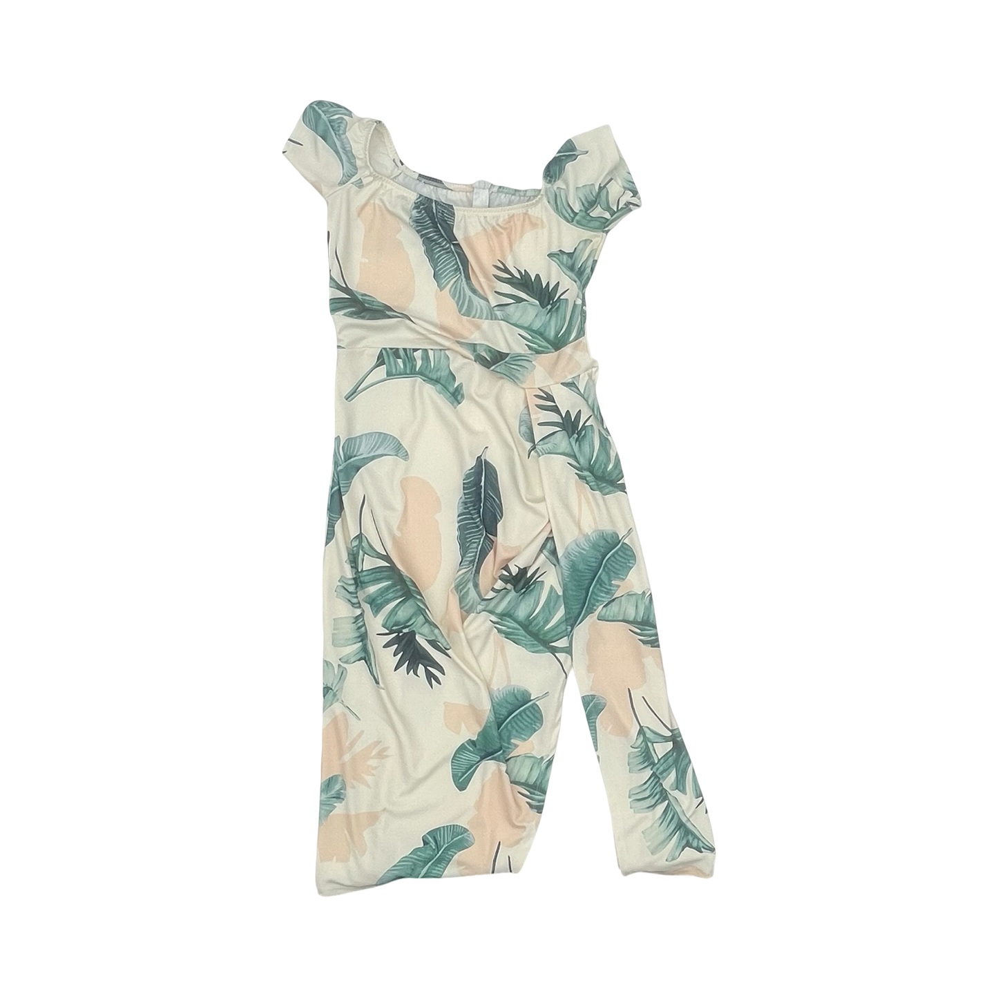 Dress Party Long By Clothes Mentor In Cream & Green, Size:Xl