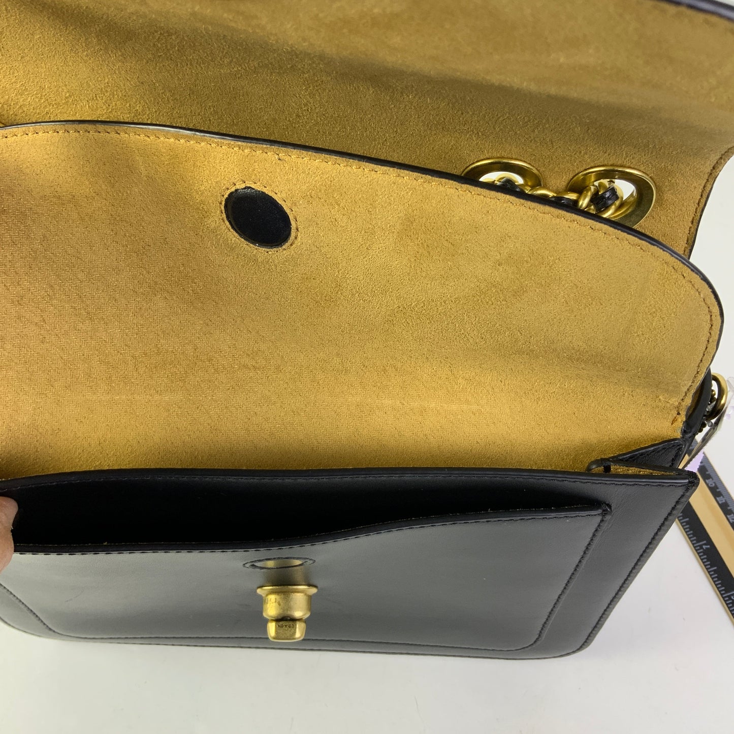 Handbag Designer By Coach In Black, Size:Medium