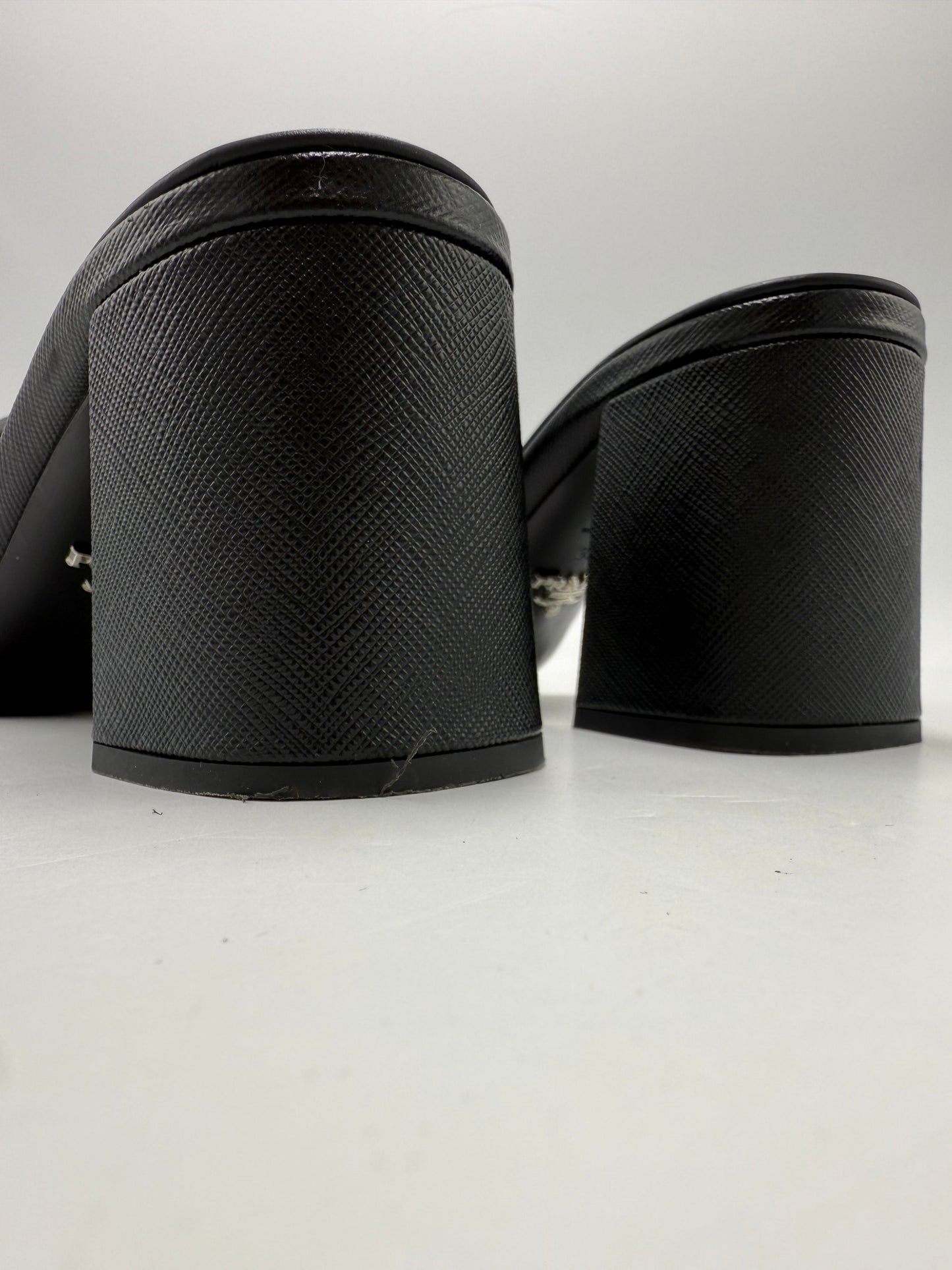 Sandals Luxury Designer By Prada In Black, Size: 9.5 (39.5)