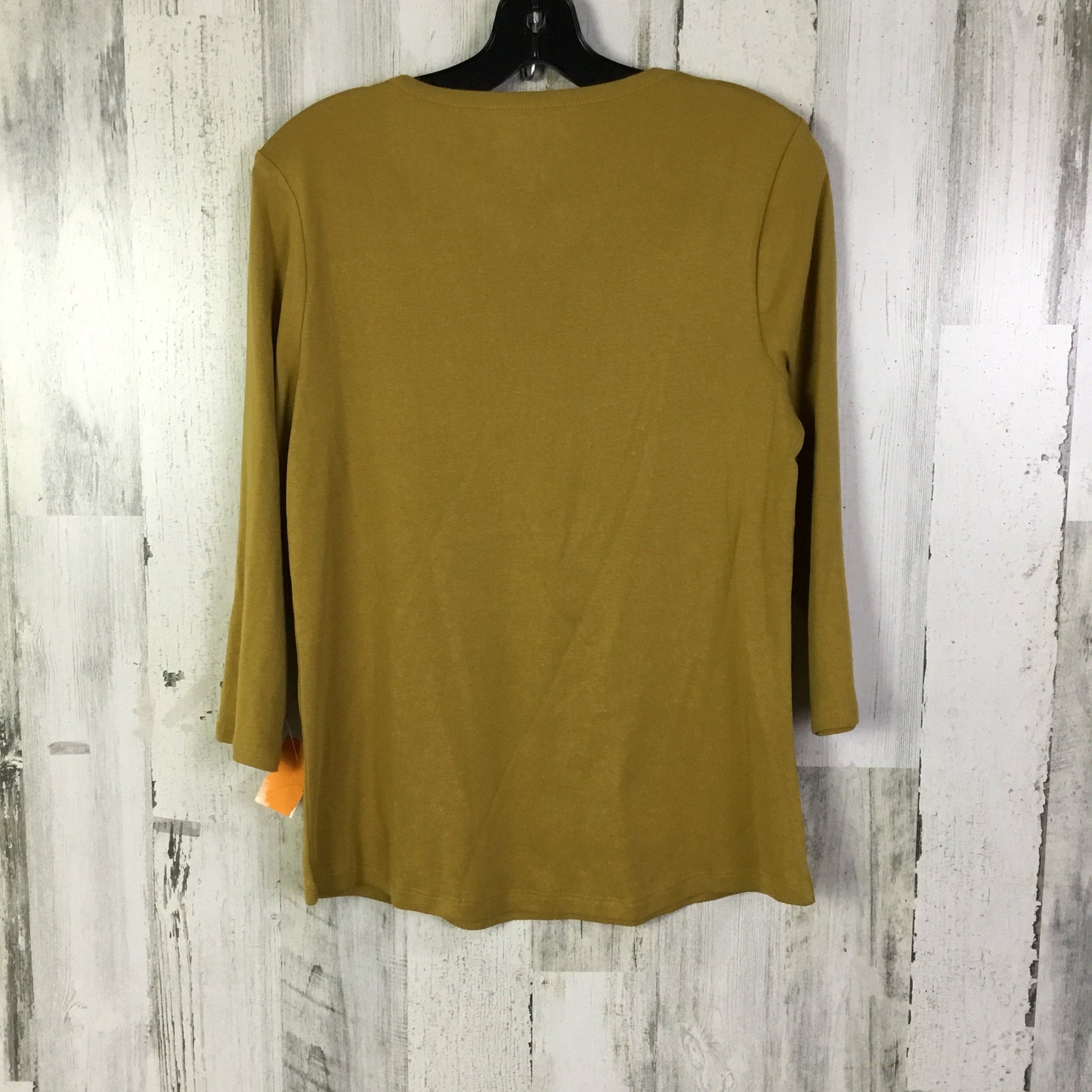 Top 3/4 Sleeve Basic By Chicos In Yellow, Size:M