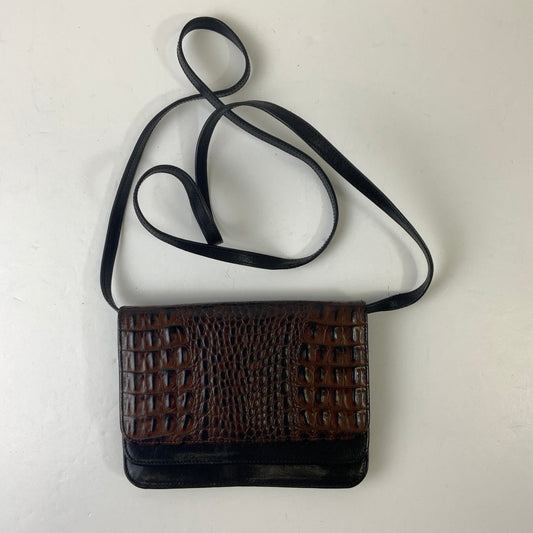 Crossbody Designer By Brahmin In Black & Brown, Size:Small