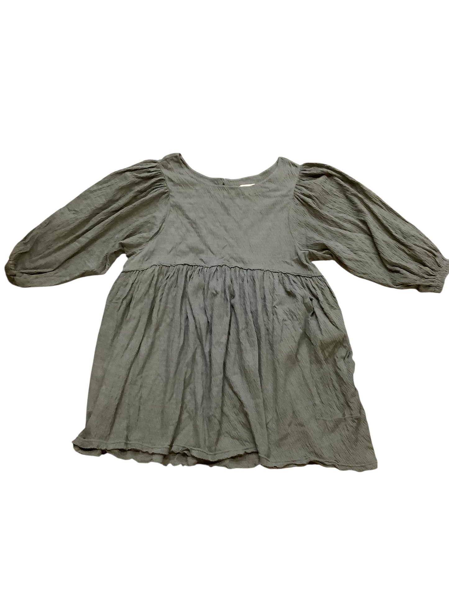 Tunic 3/4 Sleeve By Free People In Grey, Size:Xl