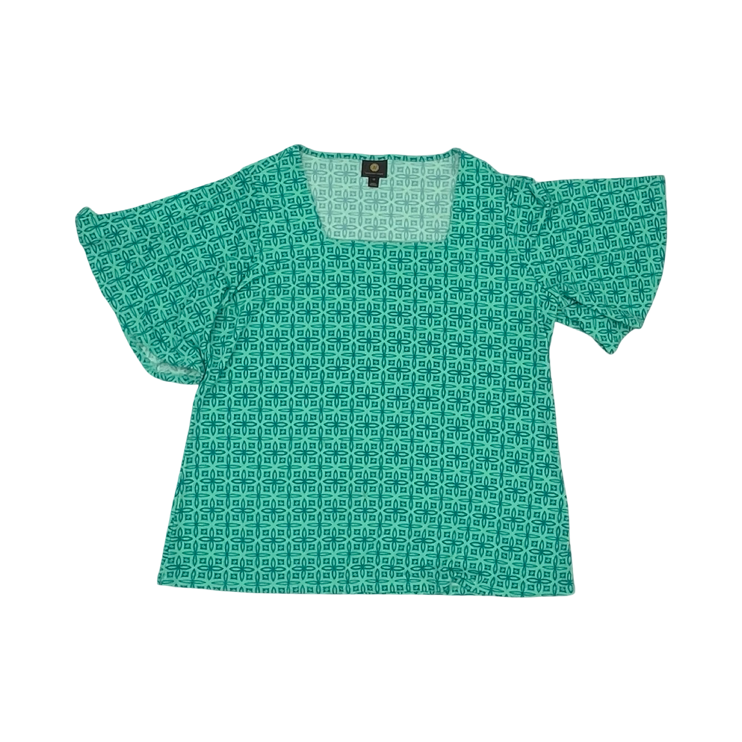 Blouse Ss By Jm Collections In Green, Size:1X